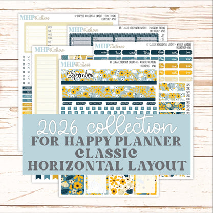 SEPTEMBER Stickers for Happy Planner Classic Horizontal Layout. 2026 Collection. "Friendship" || HPH