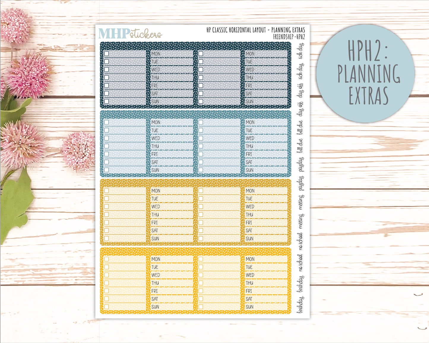 SEPTEMBER Stickers for Happy Planner Classic Horizontal Layout. 2026 Collection. "Friendship" || HPH