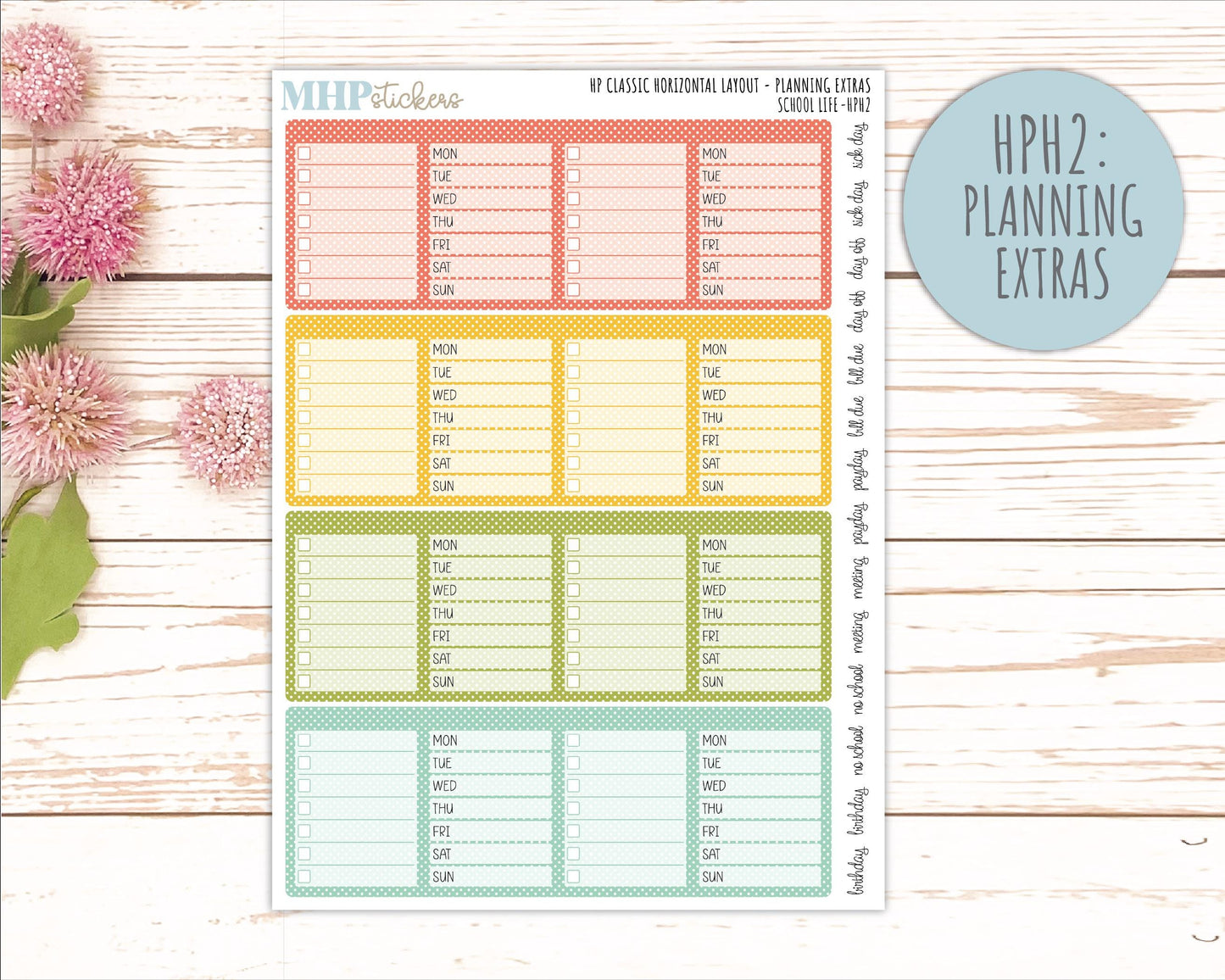 AUGUST & SEPTEMBER Stickers for Happy Planner Classic Horizontal Layout. 2026 Collection. "School Life || HPH
