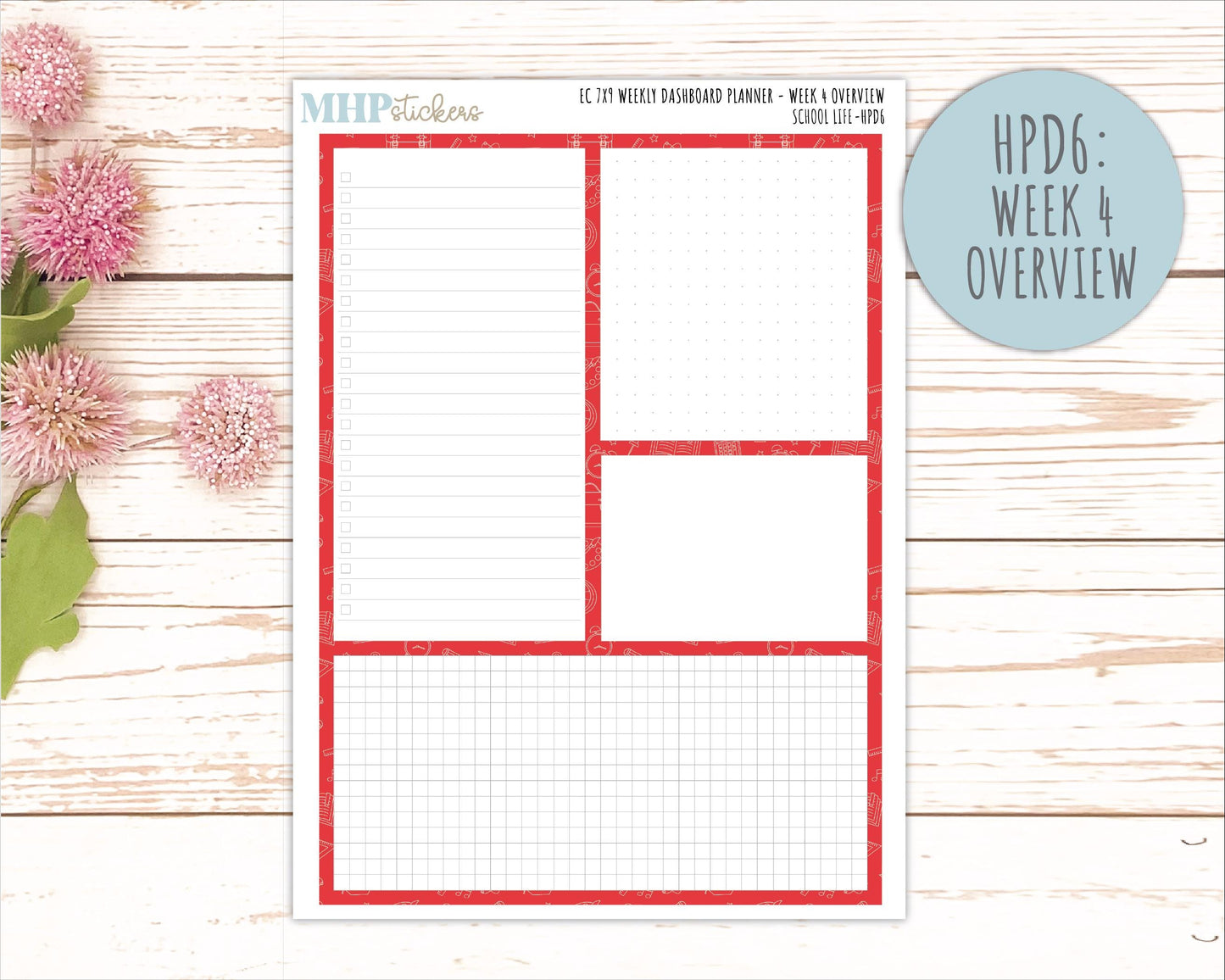 AUGUST & SEPTEMBER Stickers for Happy Planner Classic Dashboard Layout. 2026 Collection. "School Life" || HPD