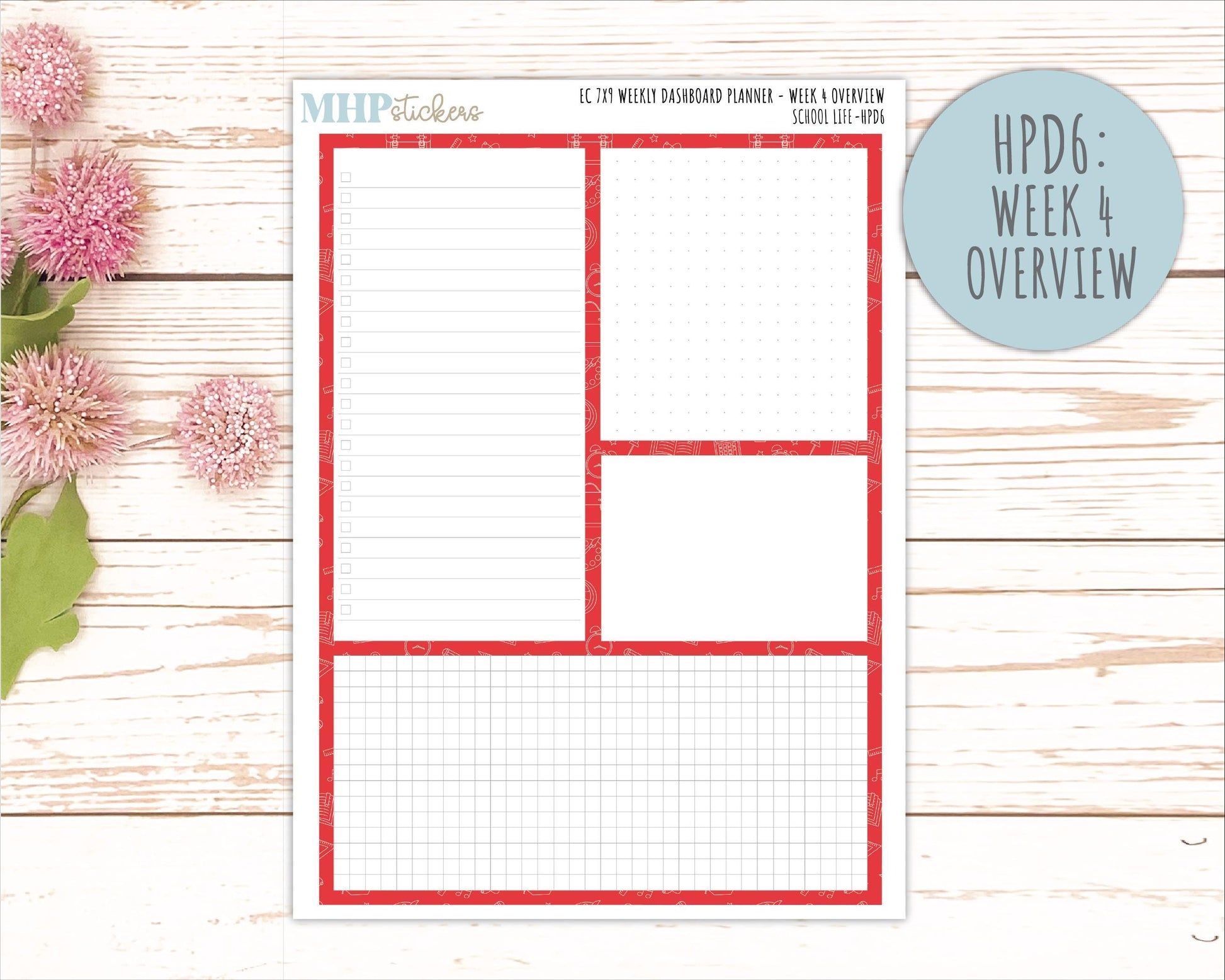 AUGUST & SEPTEMBER Stickers for Happy Planner Classic Dashboard Layout. 2026 Collection. "School Life" || HPD