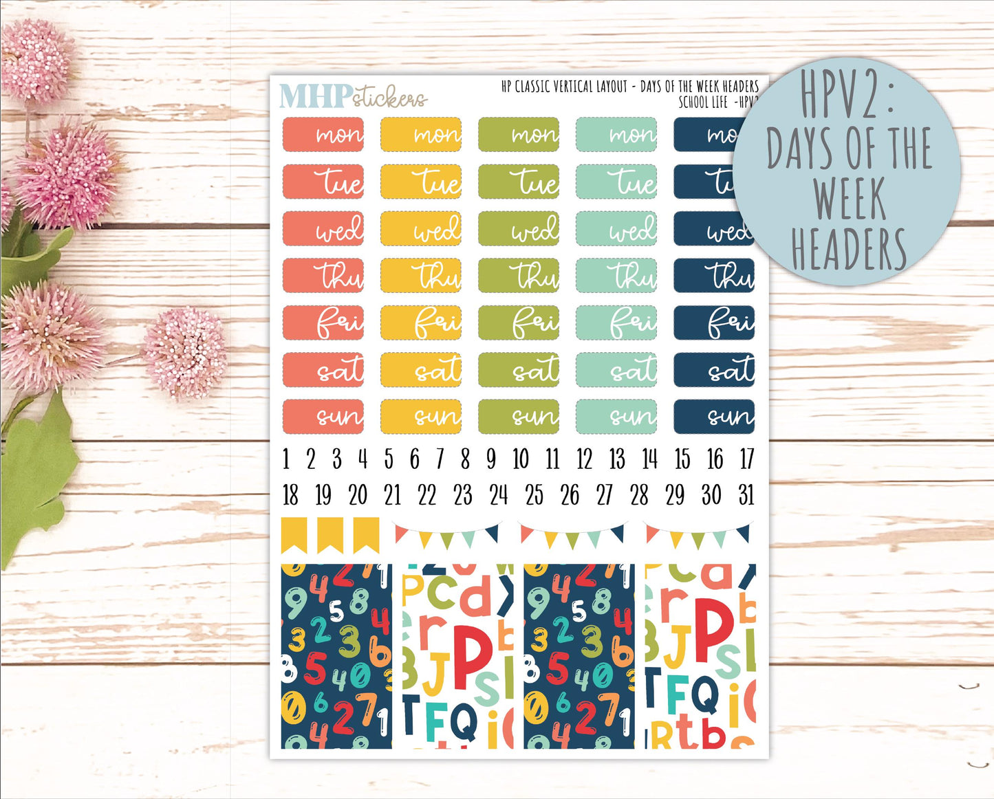 AUGUST & SEPTEMBER Stickers for Happy Planner Classic Vertical Layout. 2026 Collection. "School Life" || HPV