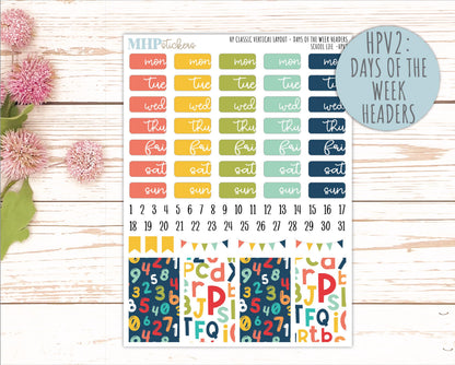 AUGUST & SEPTEMBER Stickers for Happy Planner Classic Vertical Layout. 2026 Collection. "School Life" || HPV