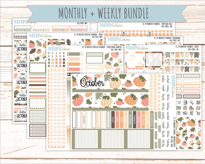 OCTOBER Weekly Vertical Kits for 7x9 Erin Condren Planners. 2026 Collection "Fall Vibes" || ECWV
