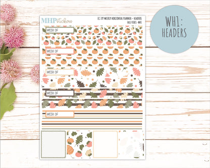 OCTOBER Weekly Horizontal Planning Kit for 7x9 Erin Condren Planners. 2026 Collection "Fall Vibes " || ECWH