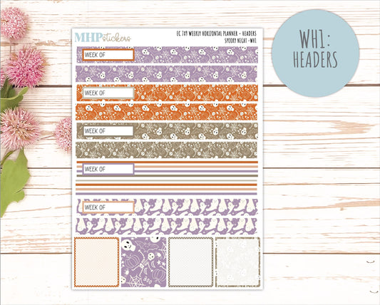 OCTOBER Weekly Horizontal Planning Kit for 7x9 Erin Condren Planners. 2026 Collection "Spooky Vibes " || ECWH