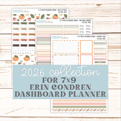 OCTOBER Weekly Dashboard Kit for 7x9 Erin Condren Planners. 2026 Collection "Fall Vibes" || ECWDS