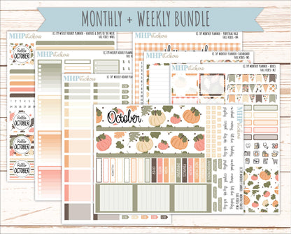 OCTOBER Weekly Hourly Planning Kits for 7x9 Erin Condren Planners. 2026 Collection "Fall Vibes" || ECWHR