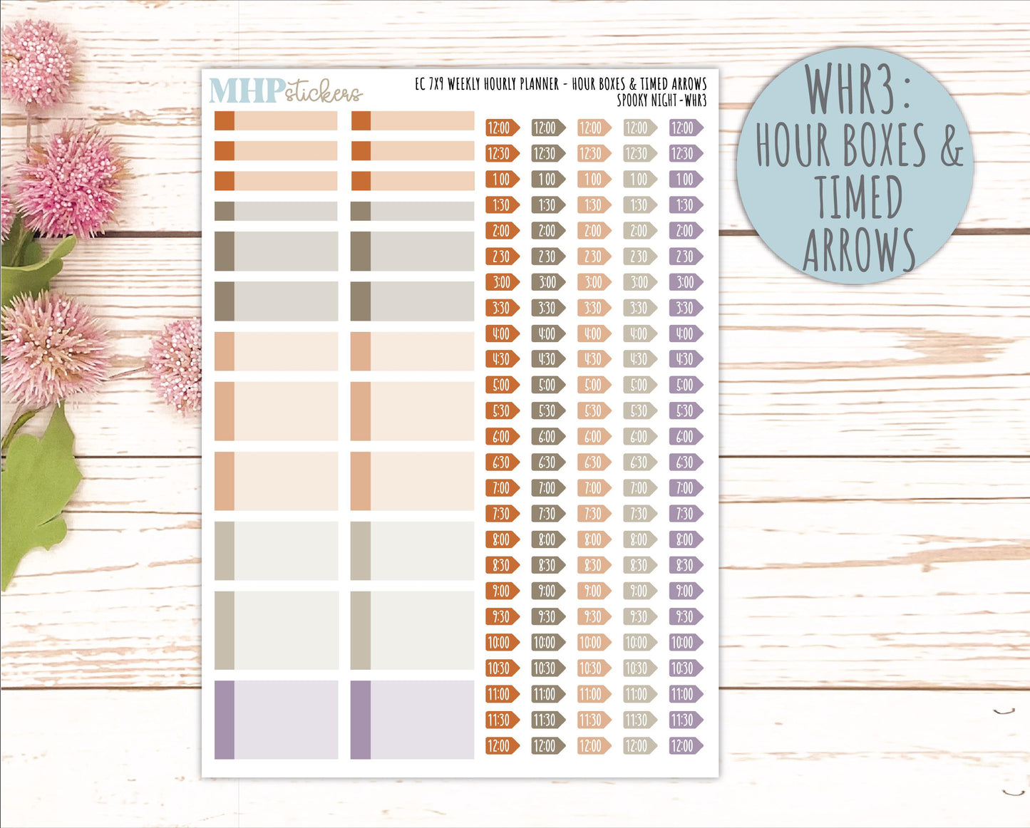 OCTOBER Weekly Hourly Planning Kits for 7x9 Erin Condren Planners. 2026 Collection "Spooky Night" || ECWHR