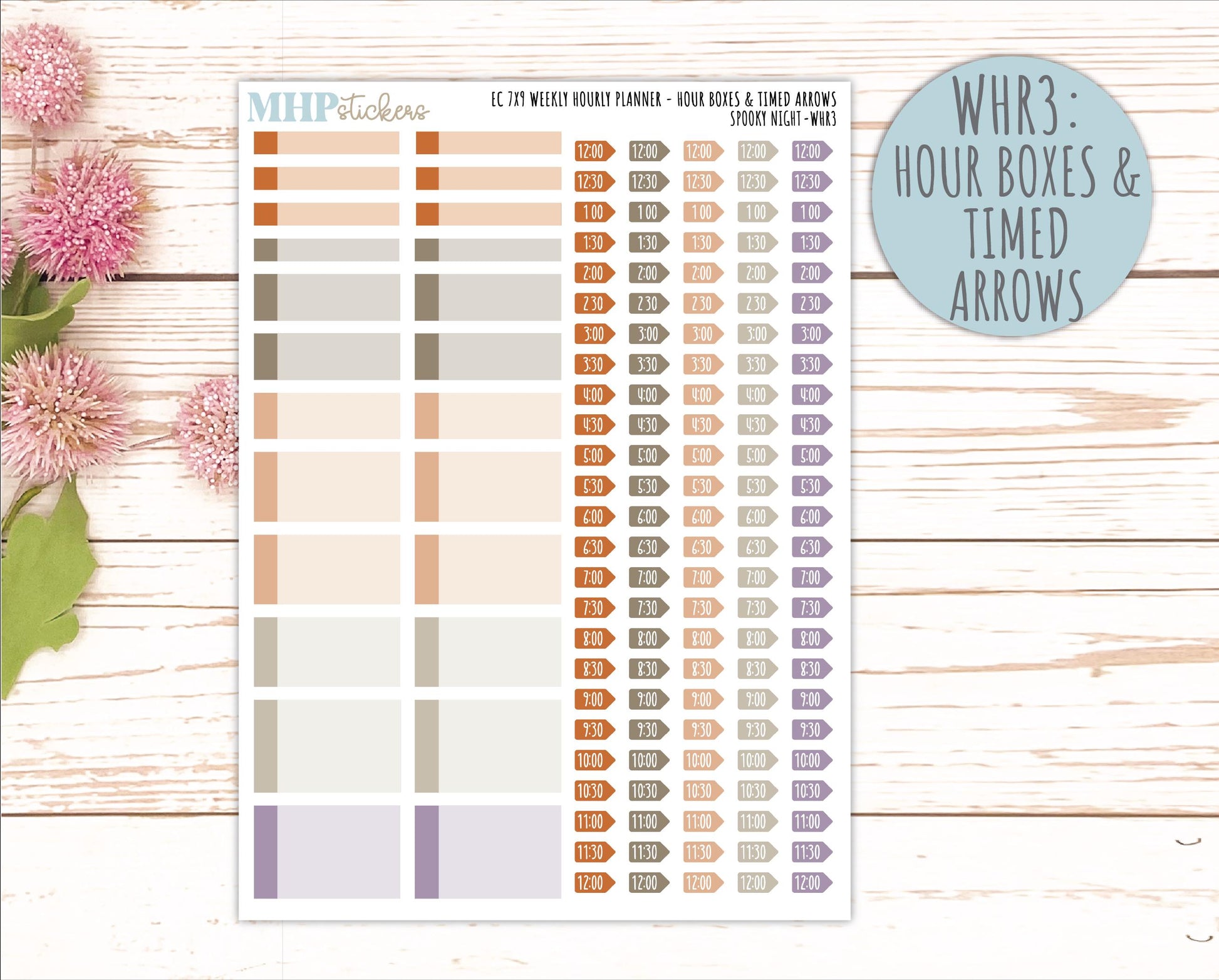 OCTOBER Weekly Hourly Planning Kits for 7x9 Erin Condren Planners. 2026 Collection "Spooky Night" || ECWHR
