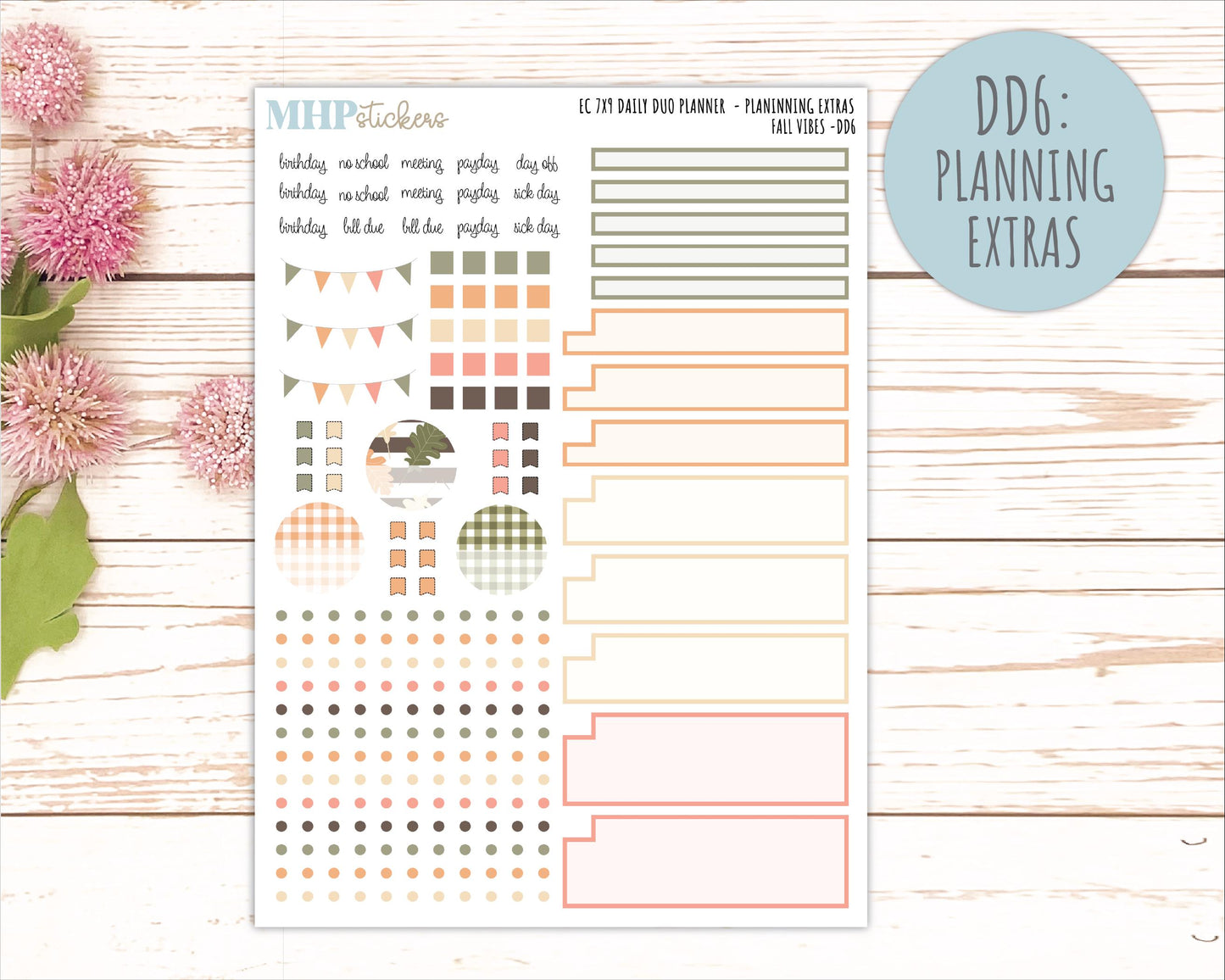 OCTOBER Daily Duo Sticker Kit for 7x9 Erin Condren Planners. 2026 Collection "Fall Vibes" || ECDD