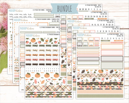 OCTOBER Daily Duo Sticker Kit for 7x9 Erin Condren Planners. 2026 Collection "Fall Vibes" || ECDD