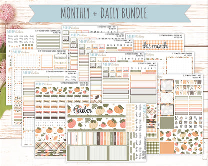 OCTOBER Daily Duo Sticker Kit for 7x9 Erin Condren Planners. 2026 Collection "Fall Vibes" || ECDD