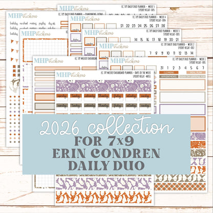 OCTOBER Daily Duo Sticker Kit for 7x9 Erin Condren Planners. 2026 Collection "Spooky Night" || ECDD