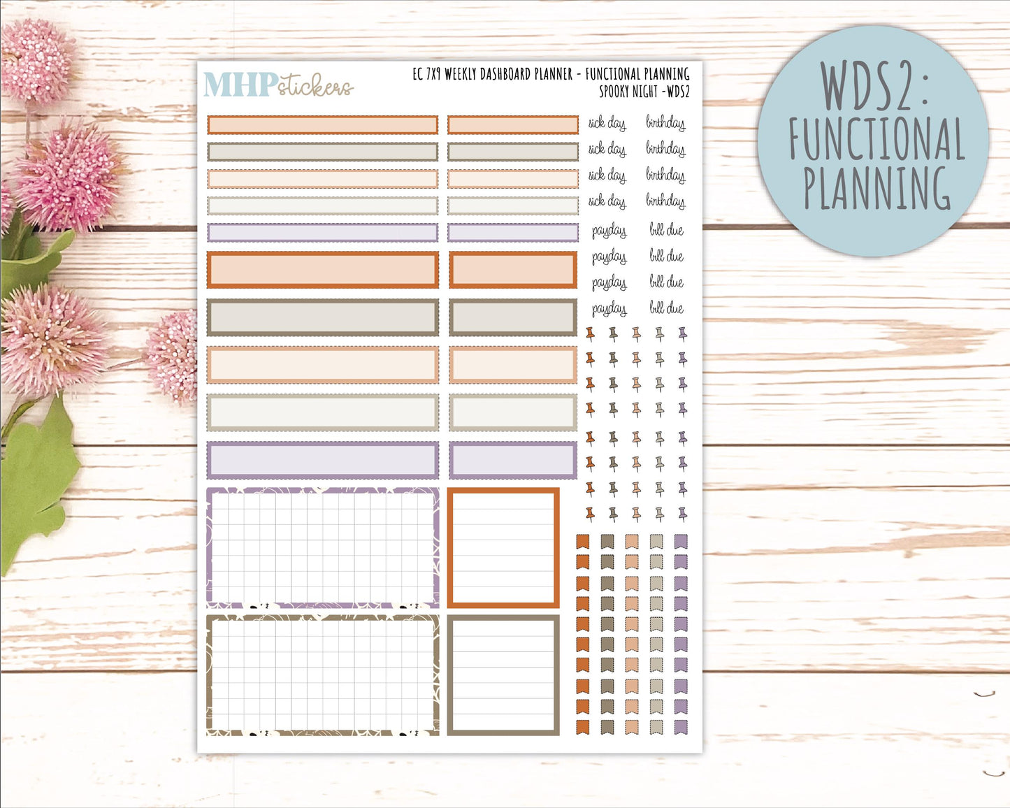 OCTOBER Daily Duo Sticker Kit for 7x9 Erin Condren Planners. 2026 Collection "Spooky Night" || ECDD