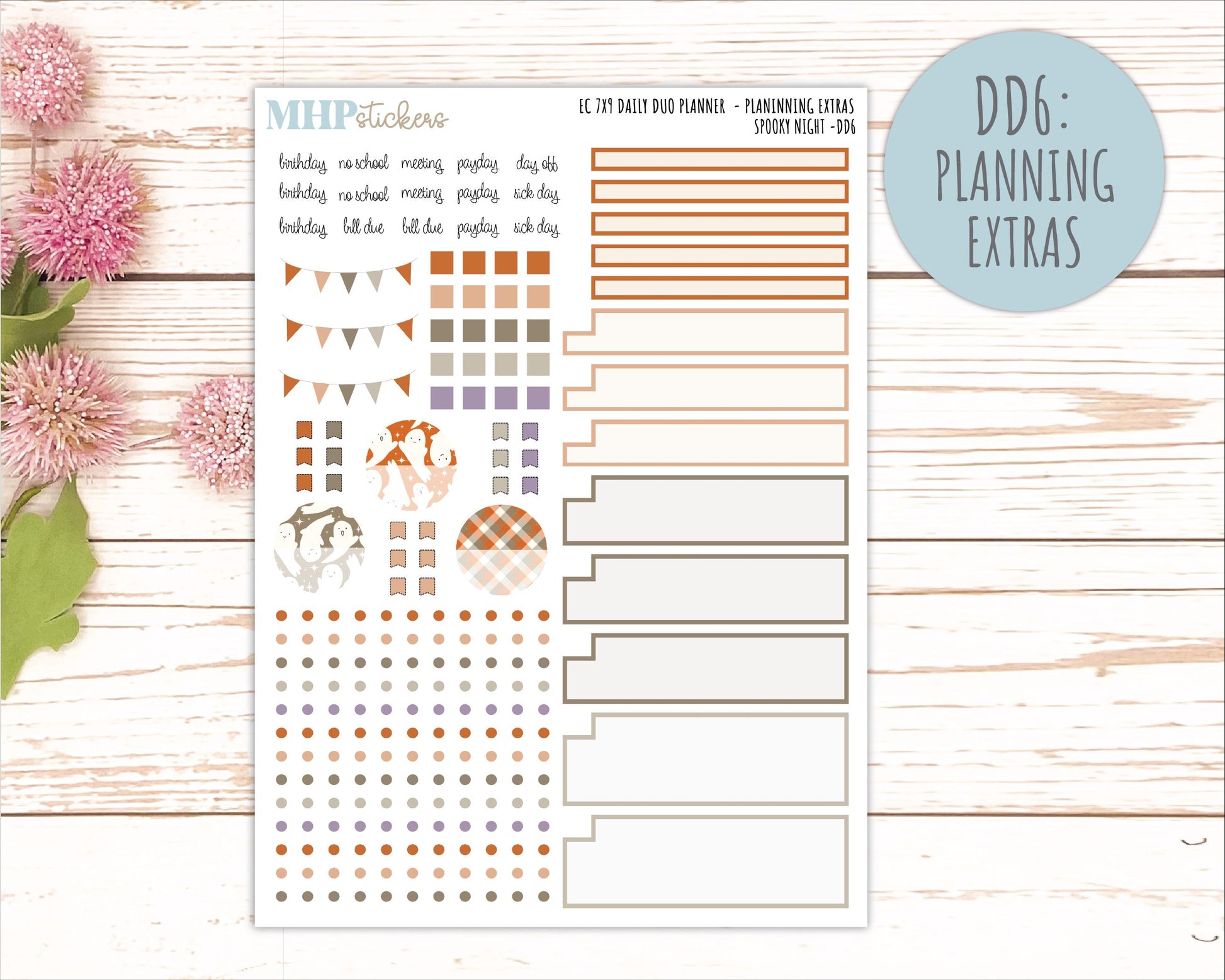 OCTOBER Daily Duo Sticker Kit for 7x9 Erin Condren Planners. 2026 Collection "Spooky Night" || ECDD