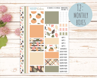OCTOBER Stickers for EC Teacher Lesson Planner - Vertical Layout. 2026 Collection "Fall Vibes" || ECTV