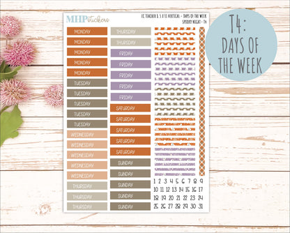 OCTOBER Stickers for EC Teacher Lesson Planner - Vertical Layout. 2026 Collection "Spooky Night" || ECTV