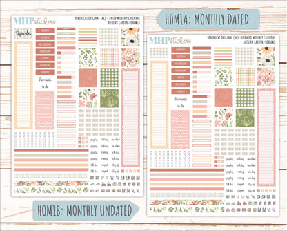 SEPTEMBER 2026 Stickers for Hobonichi Techo Original. A6 Planners "Autumn Garden" || HO