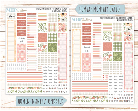 SEPTEMBER 2026 Stickers for Hobonichi Techo Original. A6 Planners "Autumn Garden" || HO
