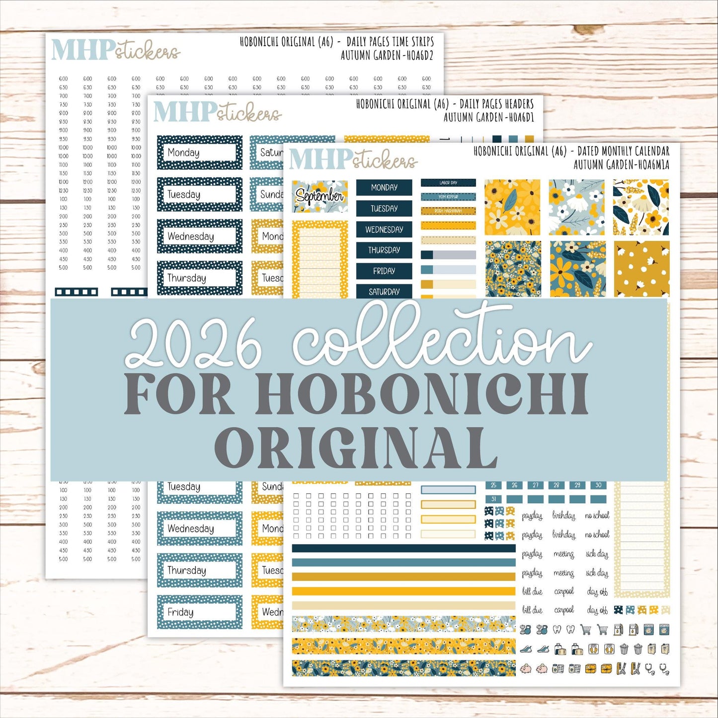 SEPTEMBER 2026 Stickers for Hobonichi Techo Original. A6 Planners "Friendship" || HO