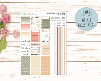 OCTOBER 2026 Stickers for Hobonichi Cousin. A5 Planners "Fall Vibes" || HC