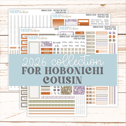 OCTOBER 2026 Stickers for Hobonichi Cousin. A5 Planners Spooky Night" || HC