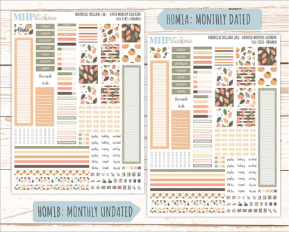 OCTOBER 2026 Stickers for Hobonichi Techo Original. A6 Planners "Fall Vibes" || HO