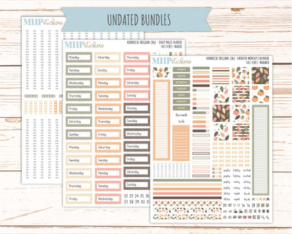 OCTOBER 2026 Stickers for Hobonichi Techo Original. A6 Planners "Fall Vibes" || HO