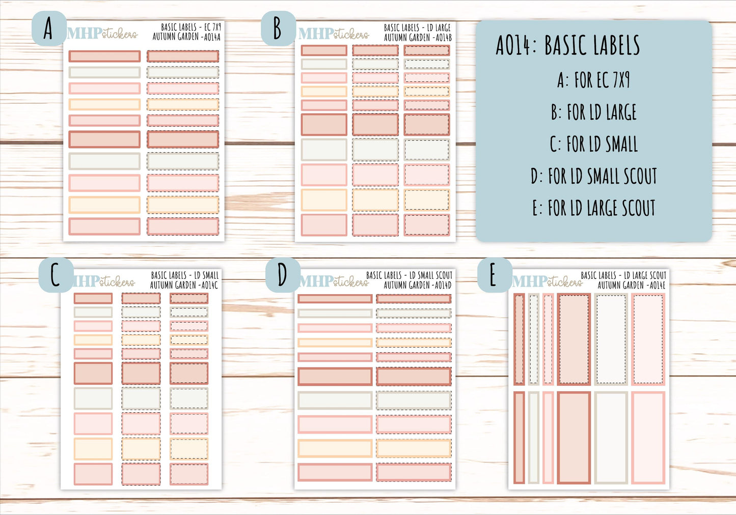 Basic Labels & Habit Trackers. ADD-On's for Monthly Kits "Autumn Garden" || AOBL