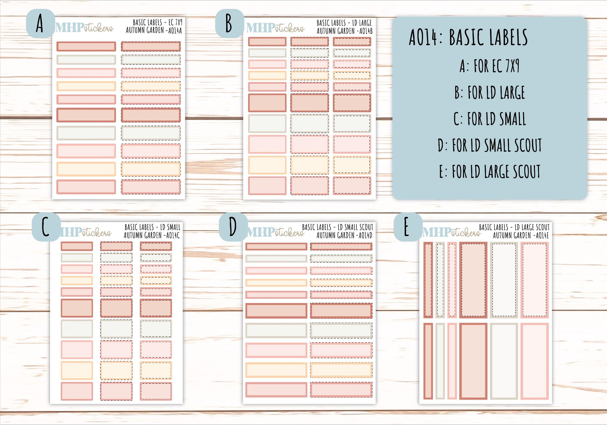 Basic Labels & Habit Trackers. ADD-On's for Monthly Kits "Autumn Garden" || AOBL