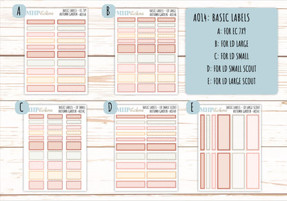 Basic Labels & Habit Trackers. ADD-On's for Monthly Kits "Autumn Garden" || AOBL