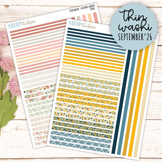 Thin Washi for Laurel Denise Planners. Planner Stickers SEPTEMBER '26 || LD406