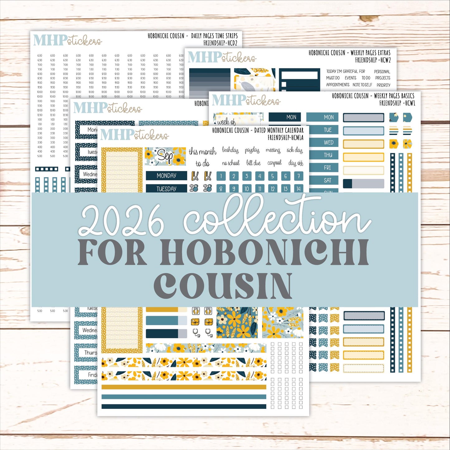 SEPTEMBER 2026 Stickers for Hobonichi Cousin. A5 Planners "Friendship" || HC