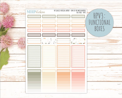 OCTOBER Stickers for Happy Planner Classic Vertical Layout. 2026 Collection. "Fall Vibes" || HPV