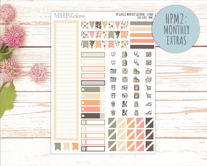 OCTOBER Stickers for Happy Planner Classic Vertical Layout. 2026 Collection. "Fall Vibes" || HPV