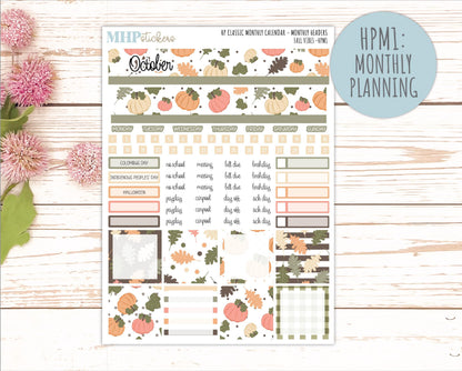 OCTOBER Stickers for Happy Planner Classic Vertical Layout. 2026 Collection. "Fall Vibes" || HPV