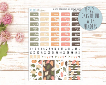 OCTOBER Stickers for Happy Planner Classic Vertical Layout. 2026 Collection. "Fall Vibes" || HPV
