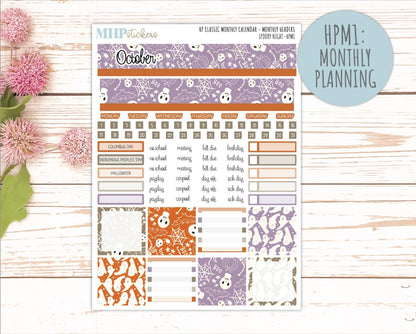 OCTOBER Stickers for Happy Planner Classic Vertical Layout. 2026 Collection. "Spooky Night" || HPV