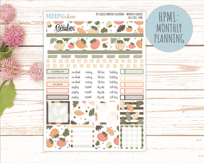 OCTOBER Stickers for Happy Planner Classic Horizontal Layout. 2026 Collection. "Fall Vibes" || HPH