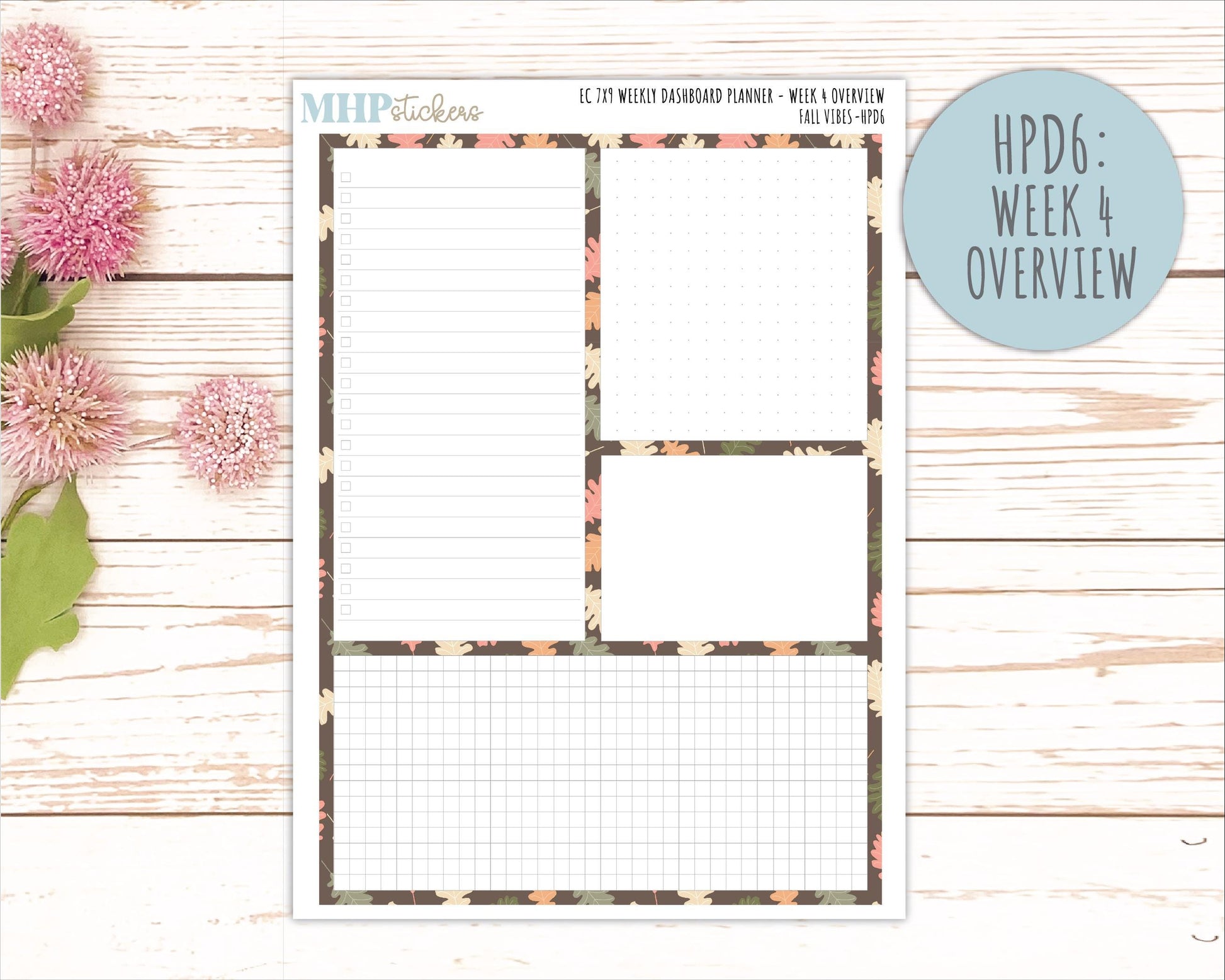 OCTOBER Stickers for Happy Planner Classic Dashboard Layout. 2026 Collection. "Fall Vibes" || HPD