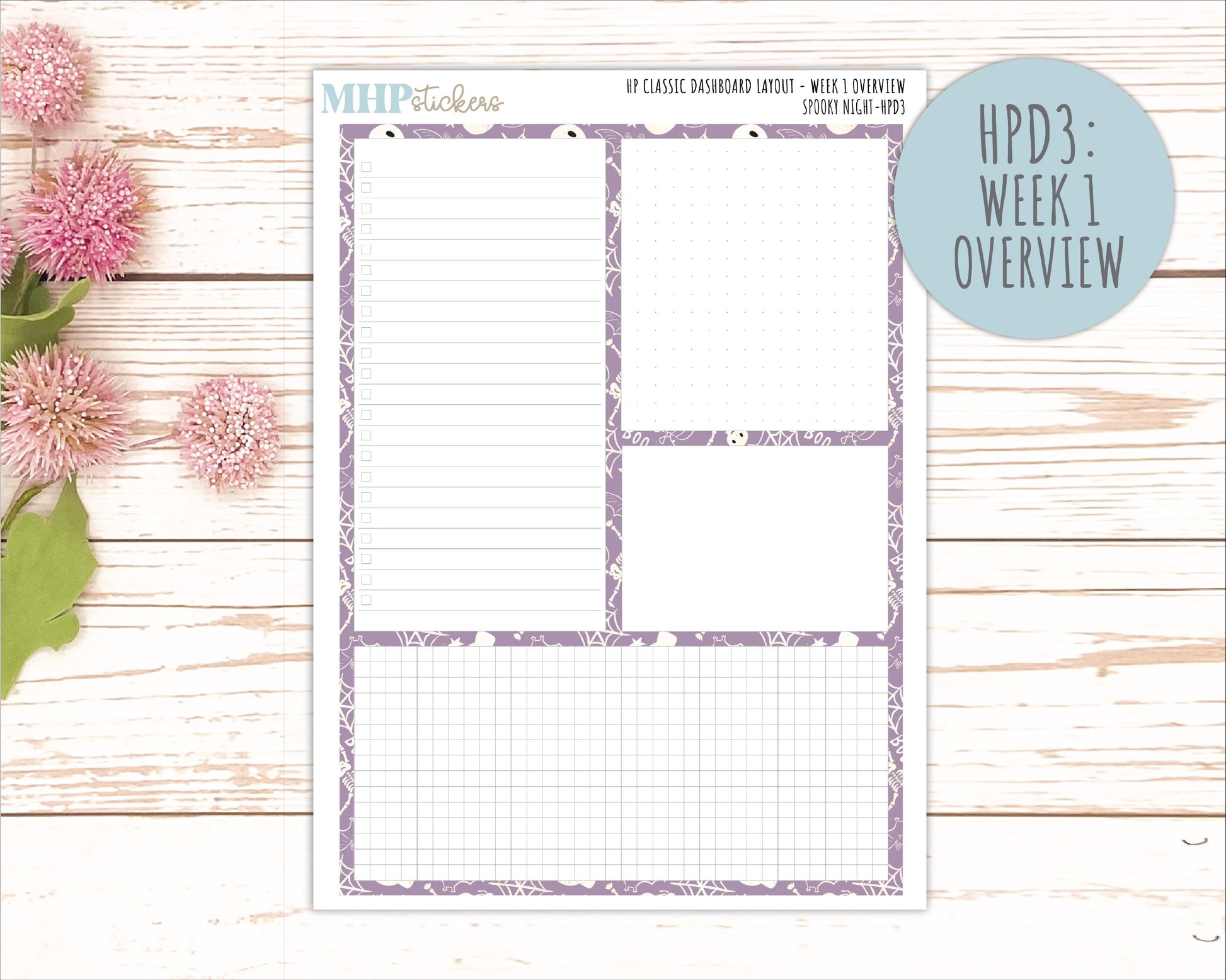 OCTOBER Stickers for Happy Planner Classic Dashboard Layout. 2026 Collection. "Spooky Night" || HPD