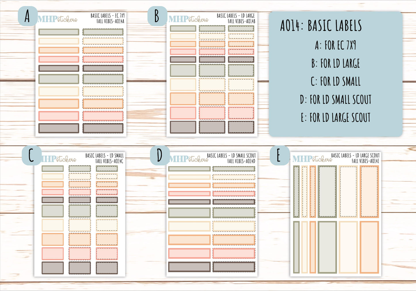 Basic Labels & Habit Trackers. ADD-On's for Monthly Kits "Fall Vibes" || AOBL