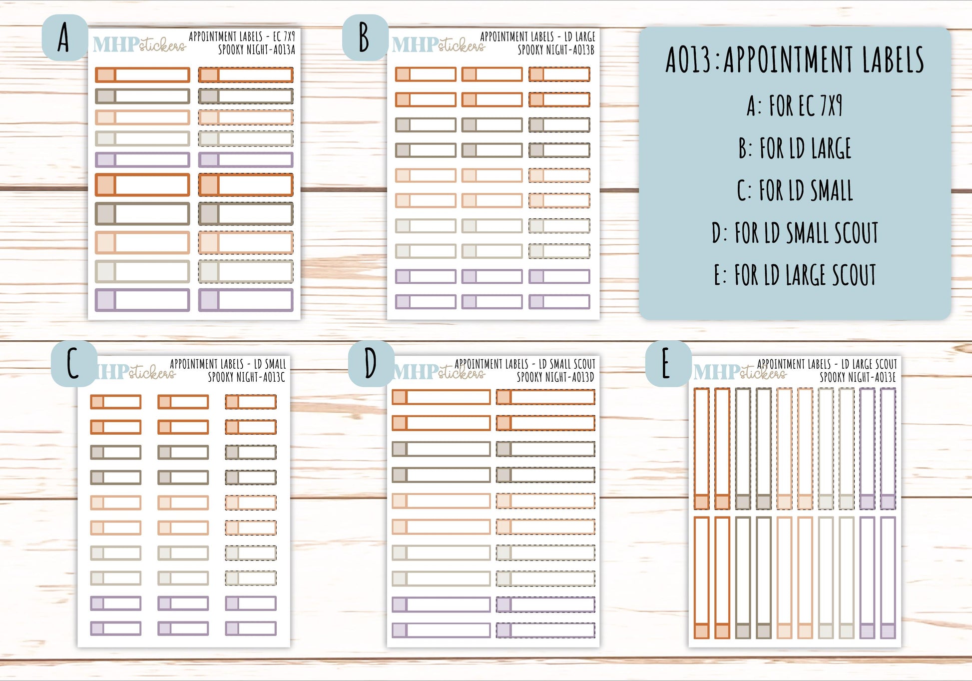 Basic Labels & Habit Trackers. ADD-On's for Monthly Kits "Spooky Night" || AOBL