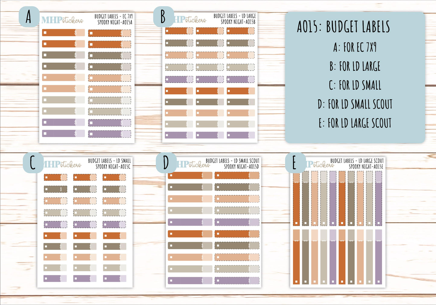 Basic Labels & Habit Trackers. ADD-On's for Monthly Kits "Spooky Night" || AOBL
