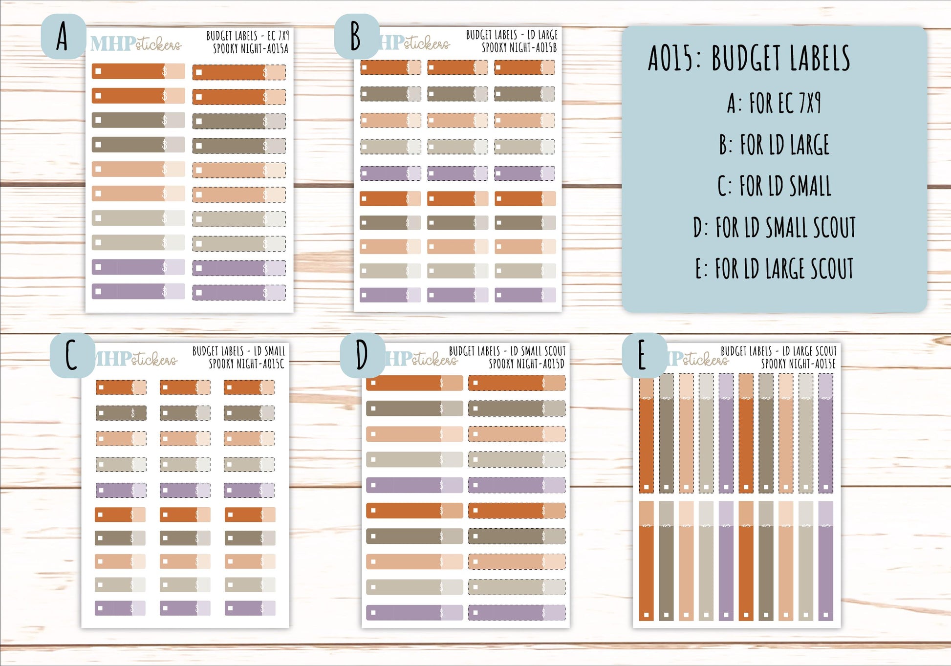 Basic Labels & Habit Trackers. ADD-On's for Monthly Kits "Spooky Night" || AOBL