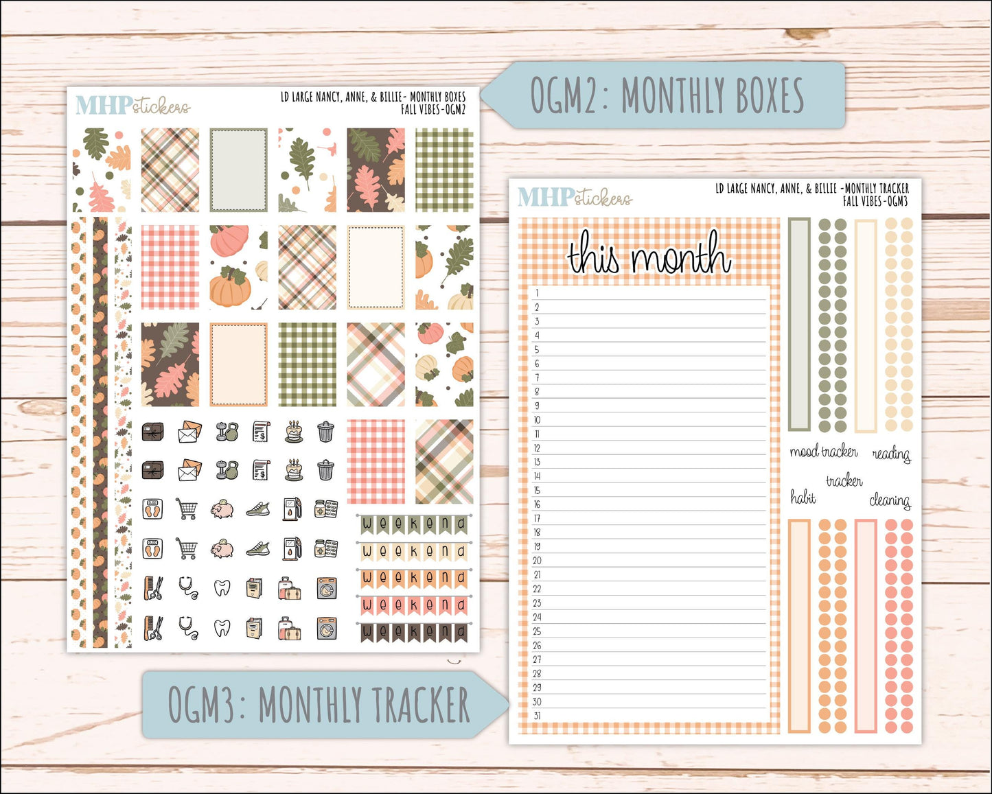 OCTOBER 2026 Stickers for Large Nancy, Anne, & Billie Planners. Laurel Denise Planners. "Fall Vibes" || OG