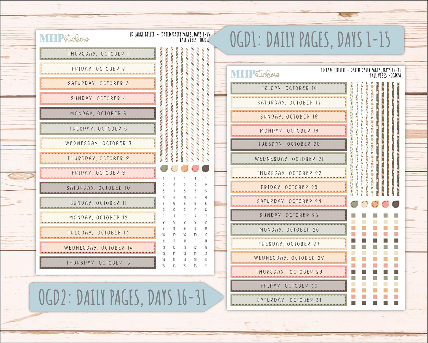 OCTOBER 2026 Stickers for Large Nancy, Anne, & Billie Planners. Laurel Denise Planners. "Fall Vibes" || OG