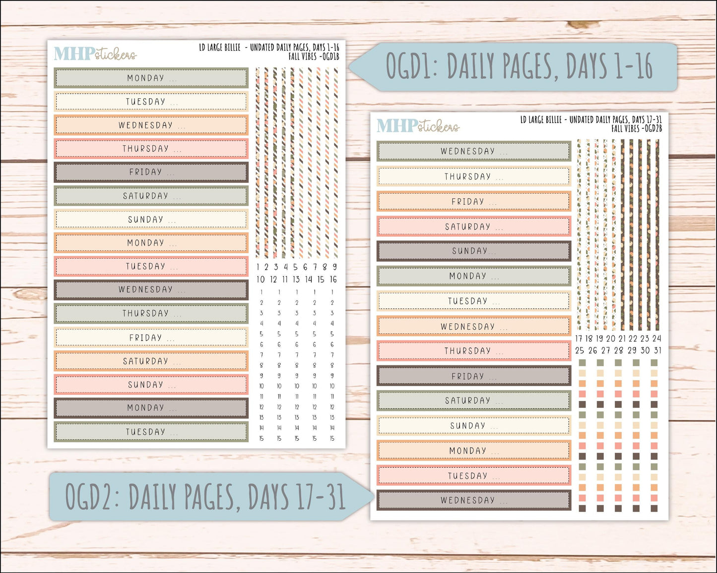 OCTOBER 2026 Stickers for Large Nancy, Anne, & Billie Planners. Laurel Denise Planners. "Fall Vibes" || OG