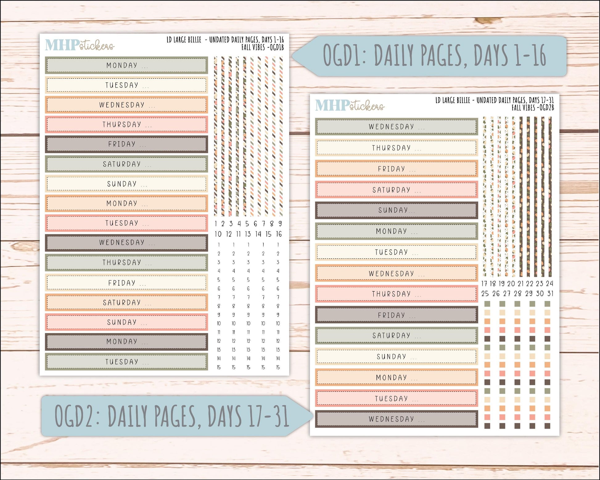 OCTOBER 2026 Stickers for Large Nancy, Anne, & Billie Planners. Laurel Denise Planners. "Fall Vibes" || OG